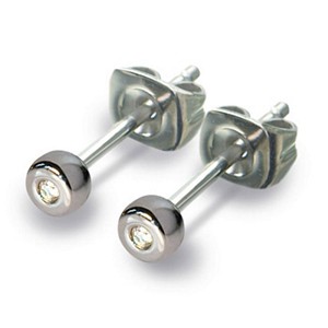 Titanium Diamond Stud Earrings - 0537-01